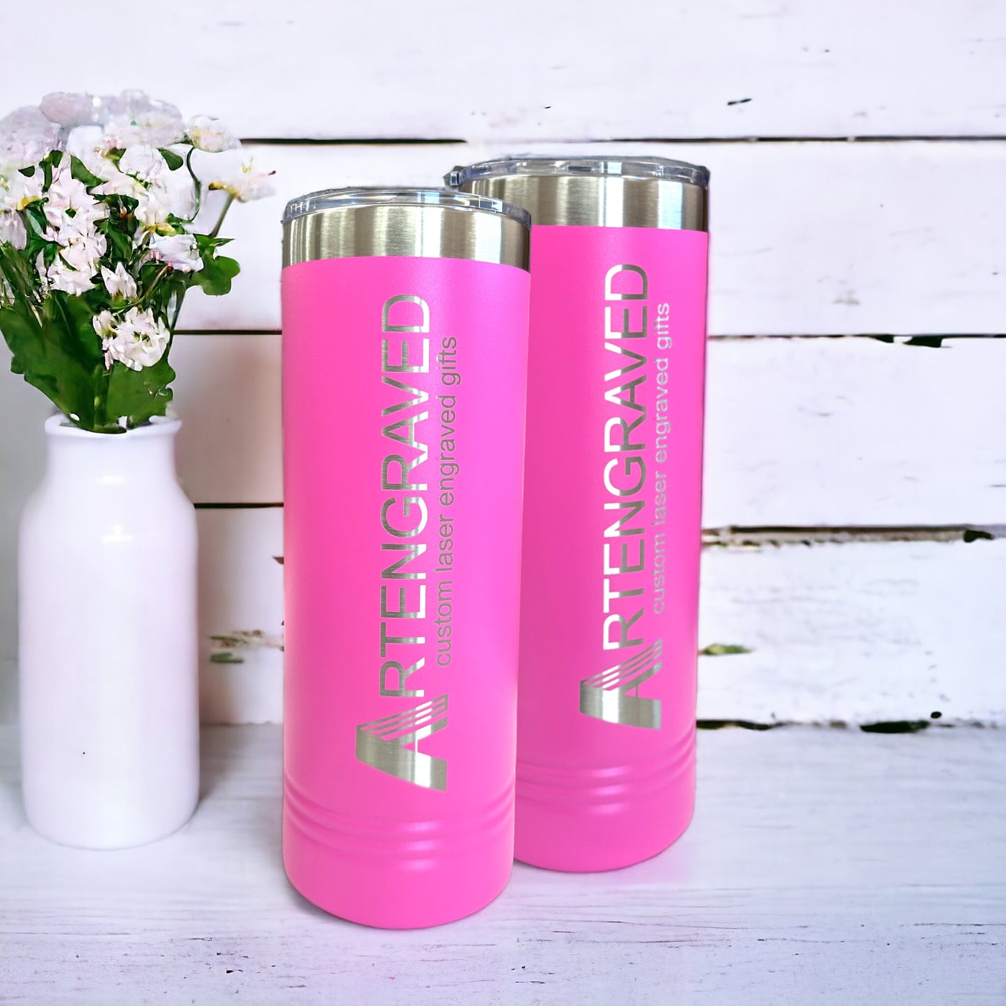 22oz Custom Company Logo Skinny Tumblers Bulk