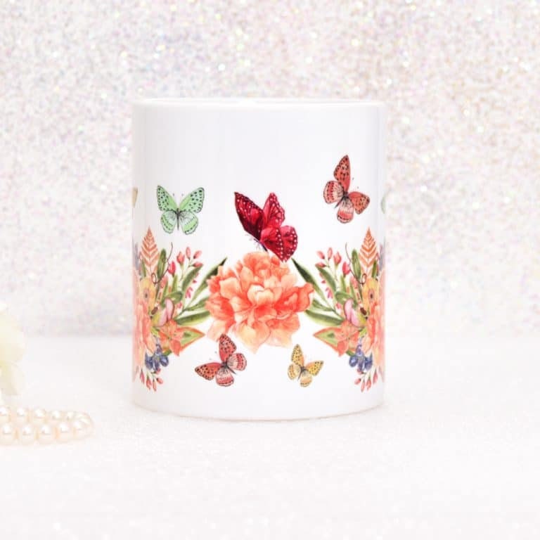 Fall Gift Coffee Mug Butterfly Tea Cup