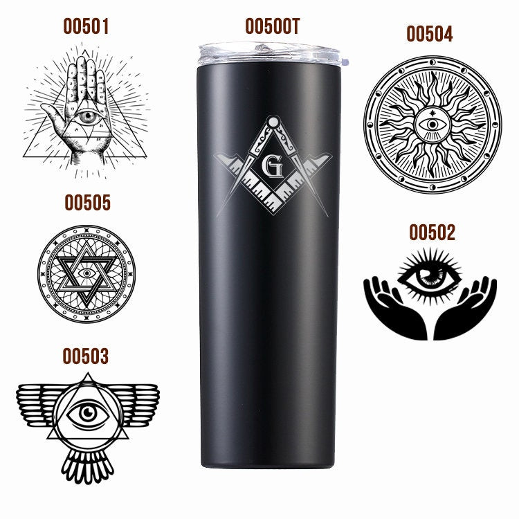 Freemason Gift Coffee Tumbler 20 oz Masonic Symbol Flask Freemasonry