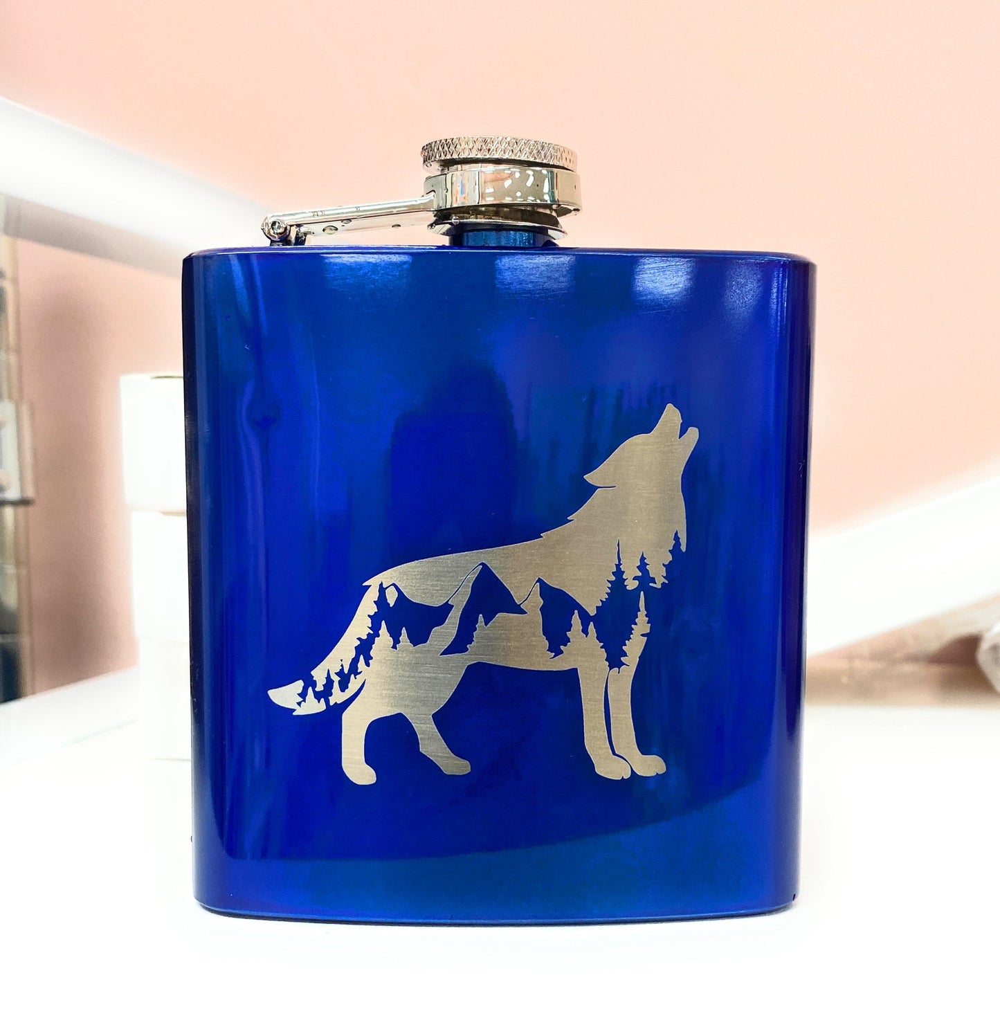 Mountain Fox Whiskey Hip Flask Stainless Steel Birthday