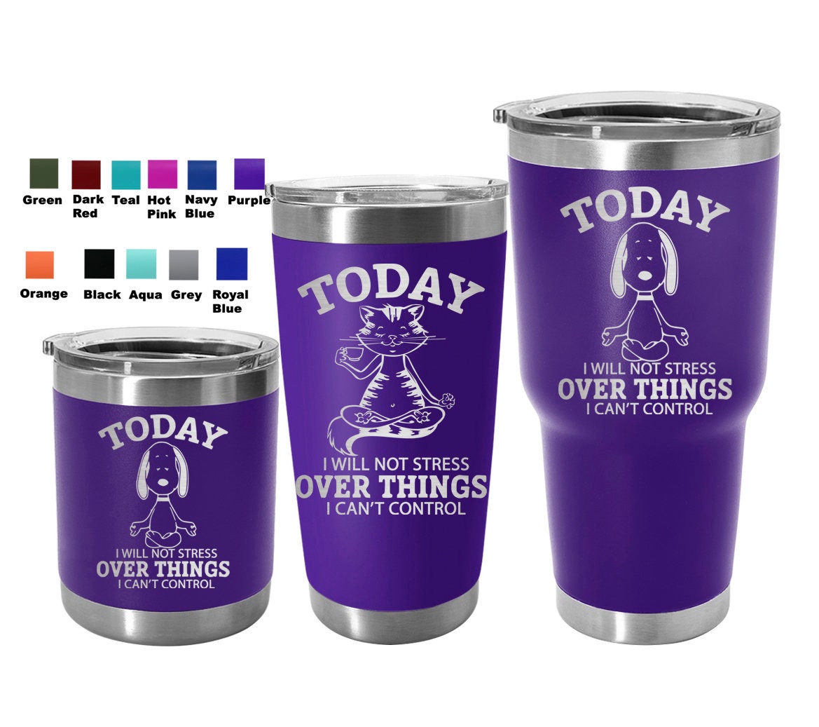 Yoga Cat Dog Gift Tumbler Mug Engraved Travel Custom Cup