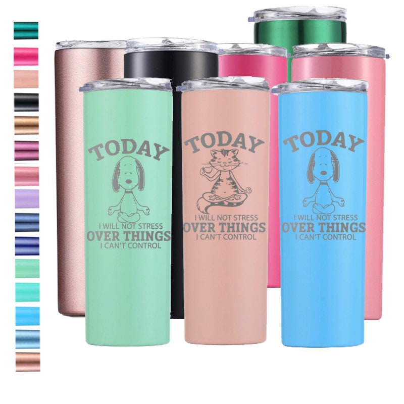 Yoga Cat Dog Gift Tumbler Mug Engraved Travel Custom Cup