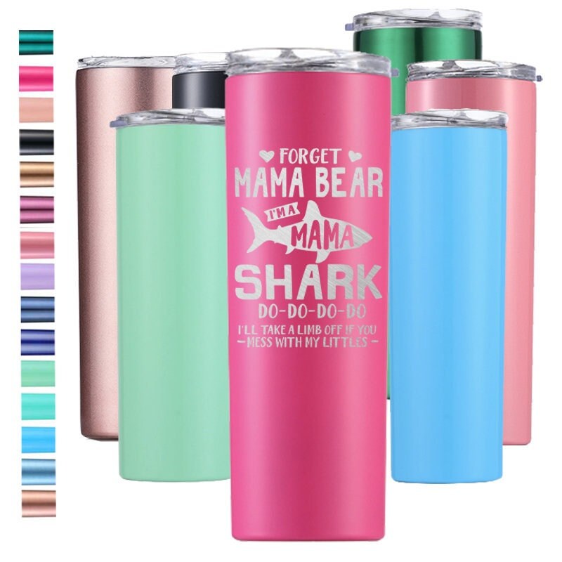 Mama Shark Tumbler Gift for Mom Wife Forget Mama Bear New Mom Baby Shower Birthday Mother Day Gift