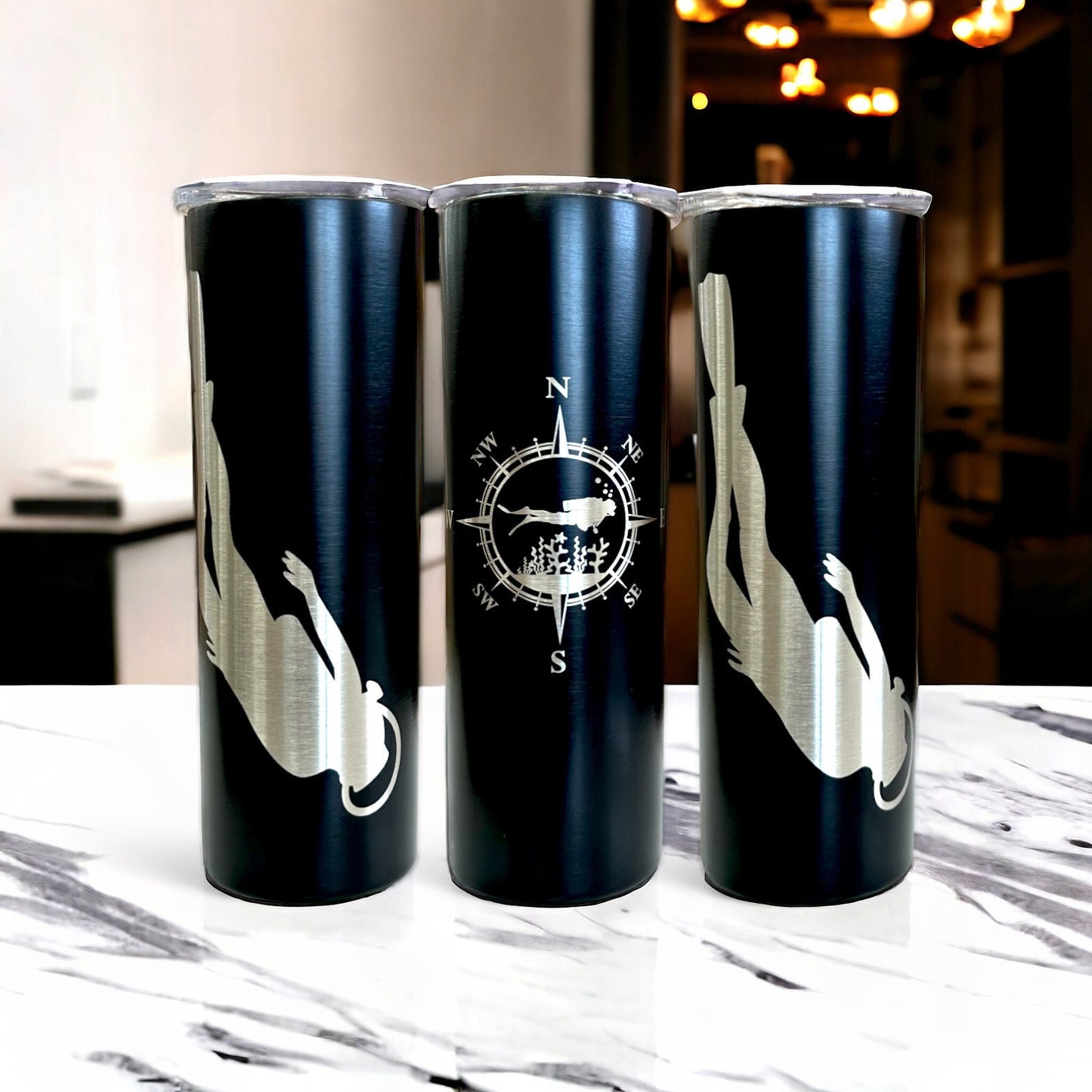 Scuba Diving Gift Tumbler Cup, Diver Born to Dive Coffee Tumbler Diving Gifts for Him