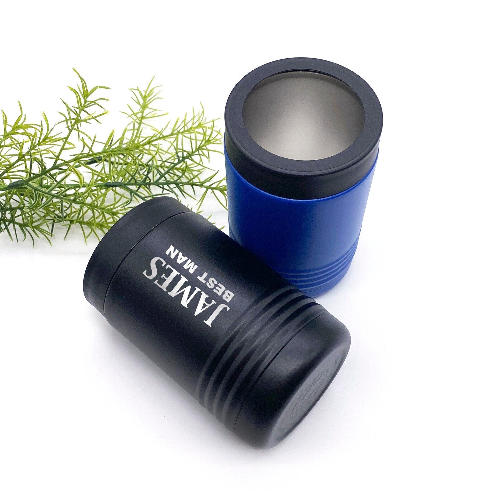 Personalized Can Cooler, Beverage Holder Wedding Birthday Gift for Him Her Laser Engraved Stainless Steel Metal