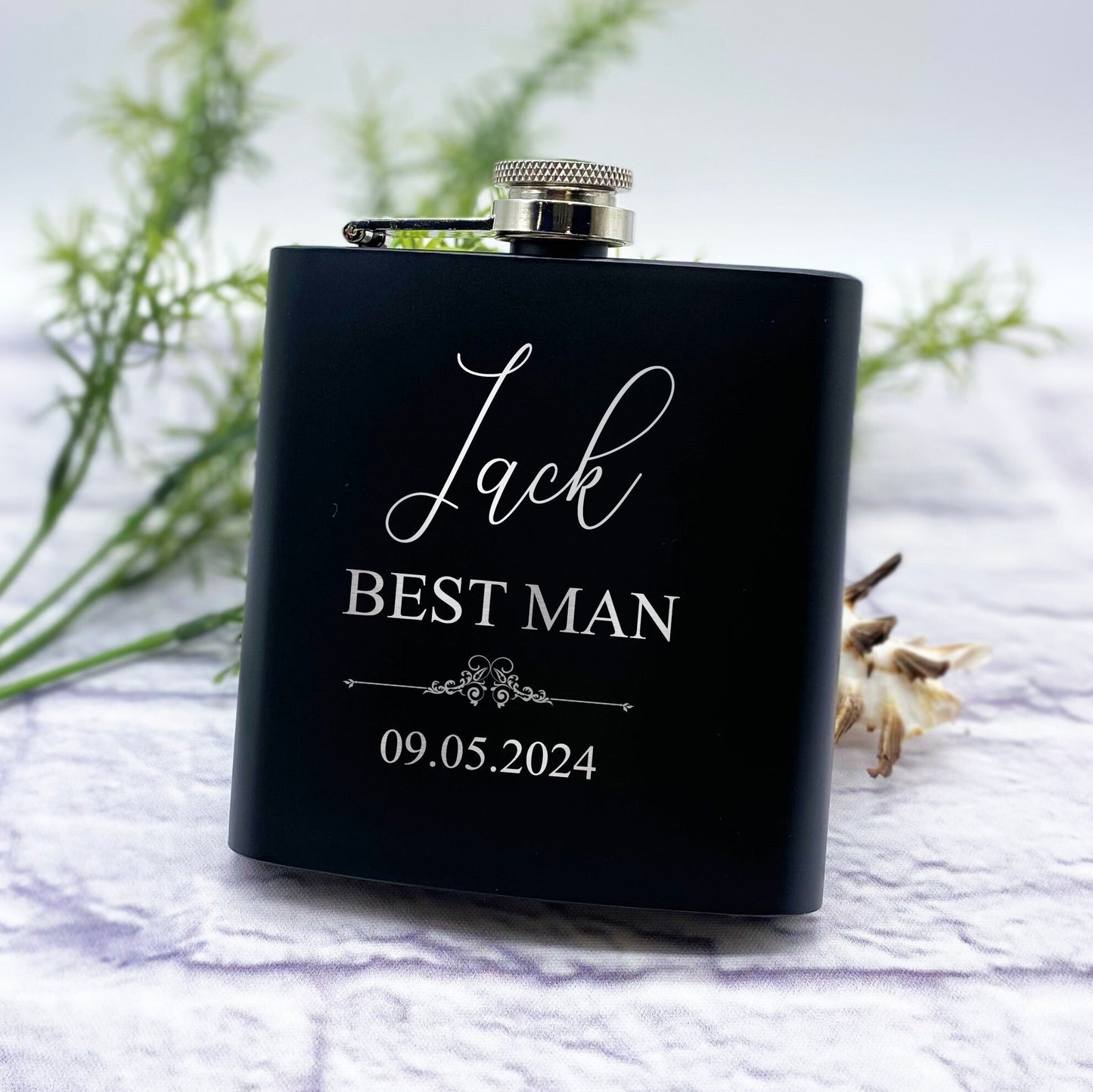 Bachelor party groomsmen flask gift