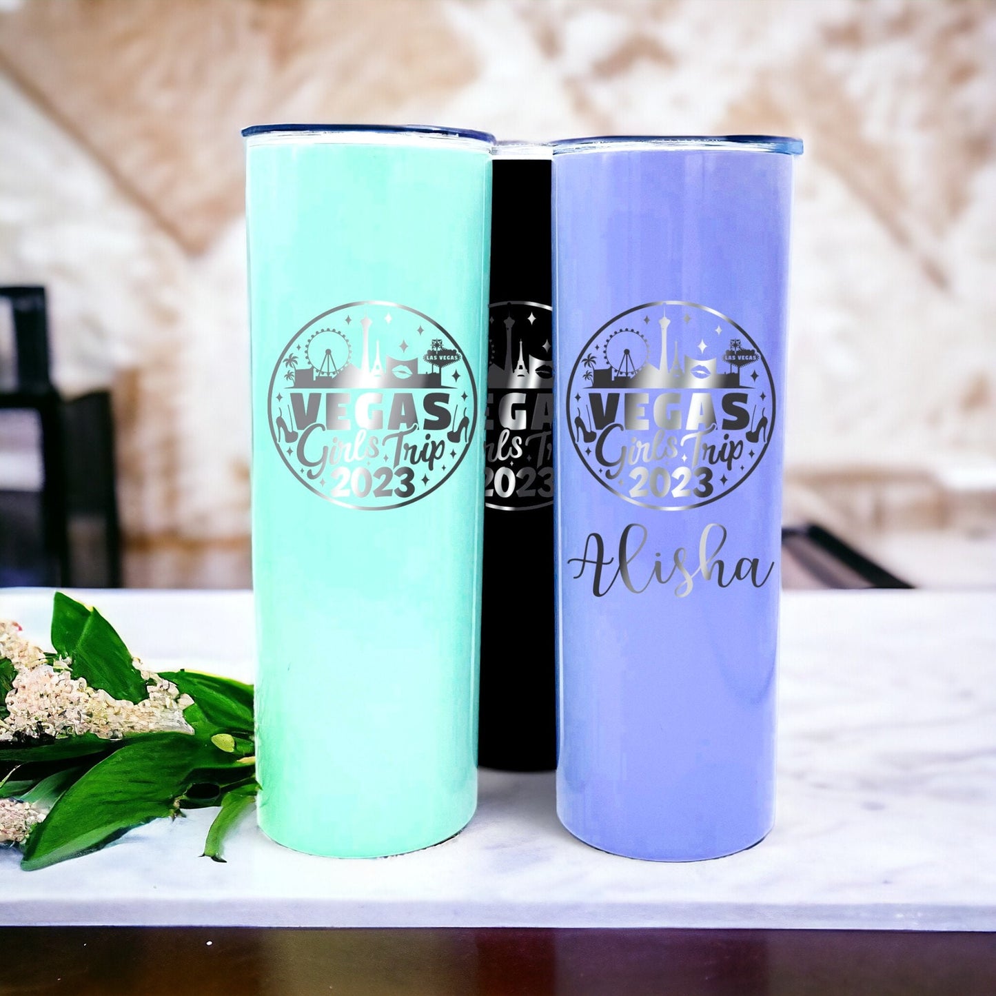 Vegas Girls Trip Tumbler Personalized Laser Engraved Vocation Weekend CupTumbler