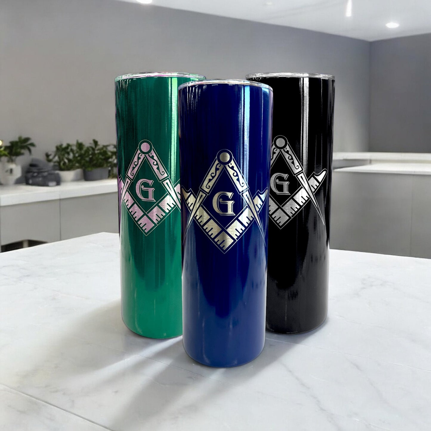 Freemason Gift Coffee Tumbler 20 oz Masonic Symbol Flask Freemasonry