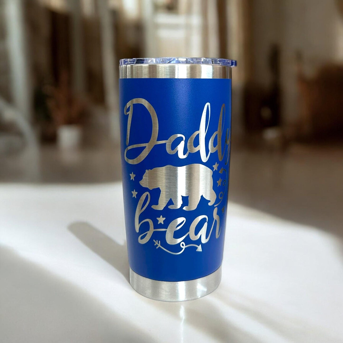 Daddy Bear Tumbler Gift for Dad Birthday Coffee Tea Cup Mug