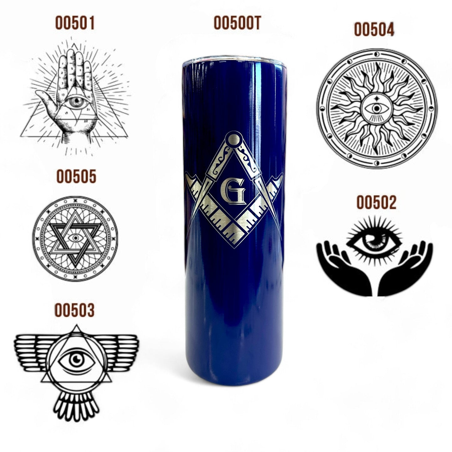 Freemason Gift Coffee Tumbler 20 oz Masonic Symbol Flask Freemasonry