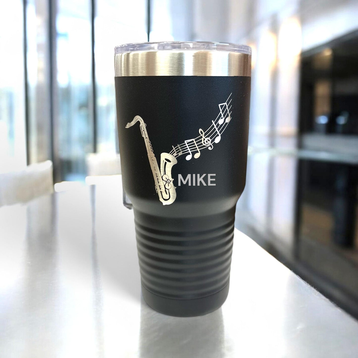 Saxophone Music travel tumbler mug