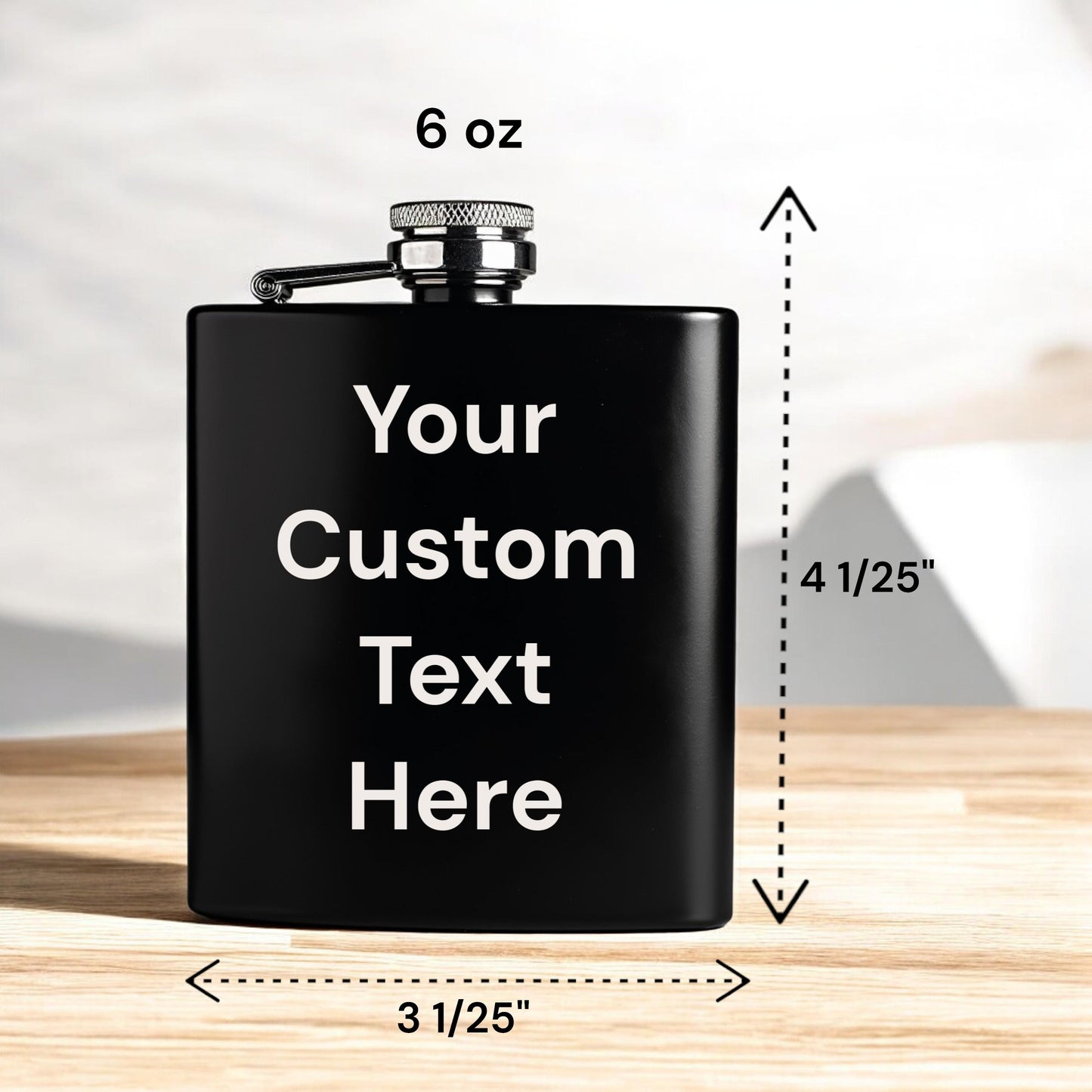 Personalized Groomsmen Flask Gift, Custom Black Flask for Wedding Party, Bachelor Party Gift