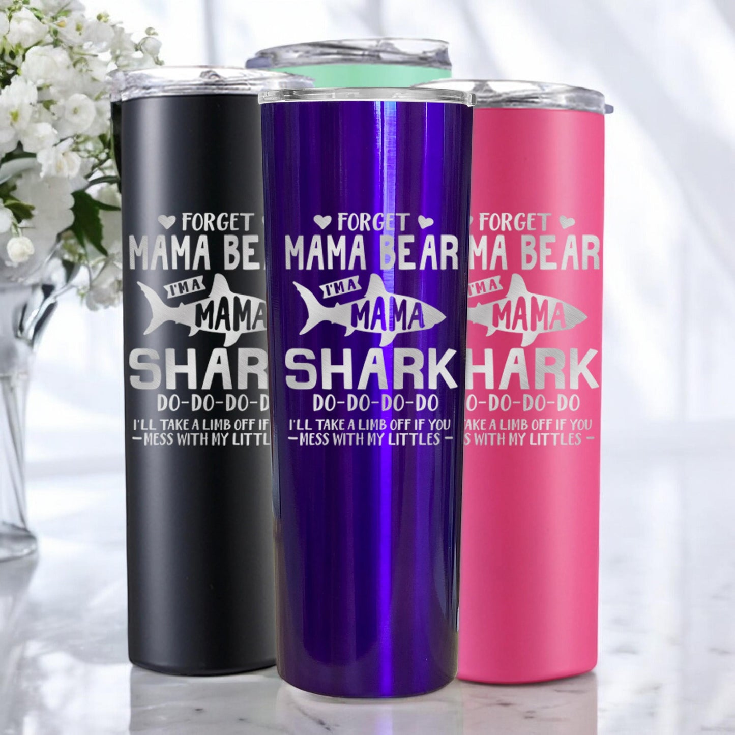 Mama Shark Tumbler Gift for Mom Wife Forget Mama Bear New Mom Baby Shower Birthday Mother Day Gift