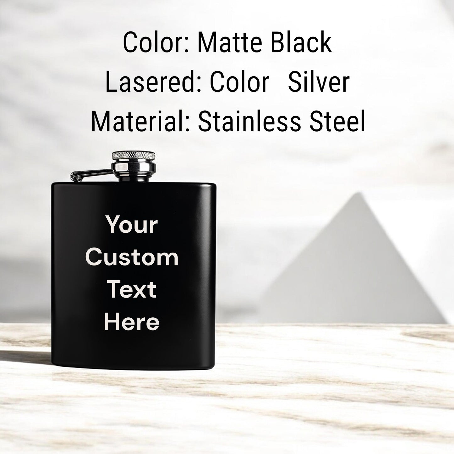 Personalized Groomsmen Flask Gift, Custom Black Flask for Wedding Party, Bachelor Party Gift