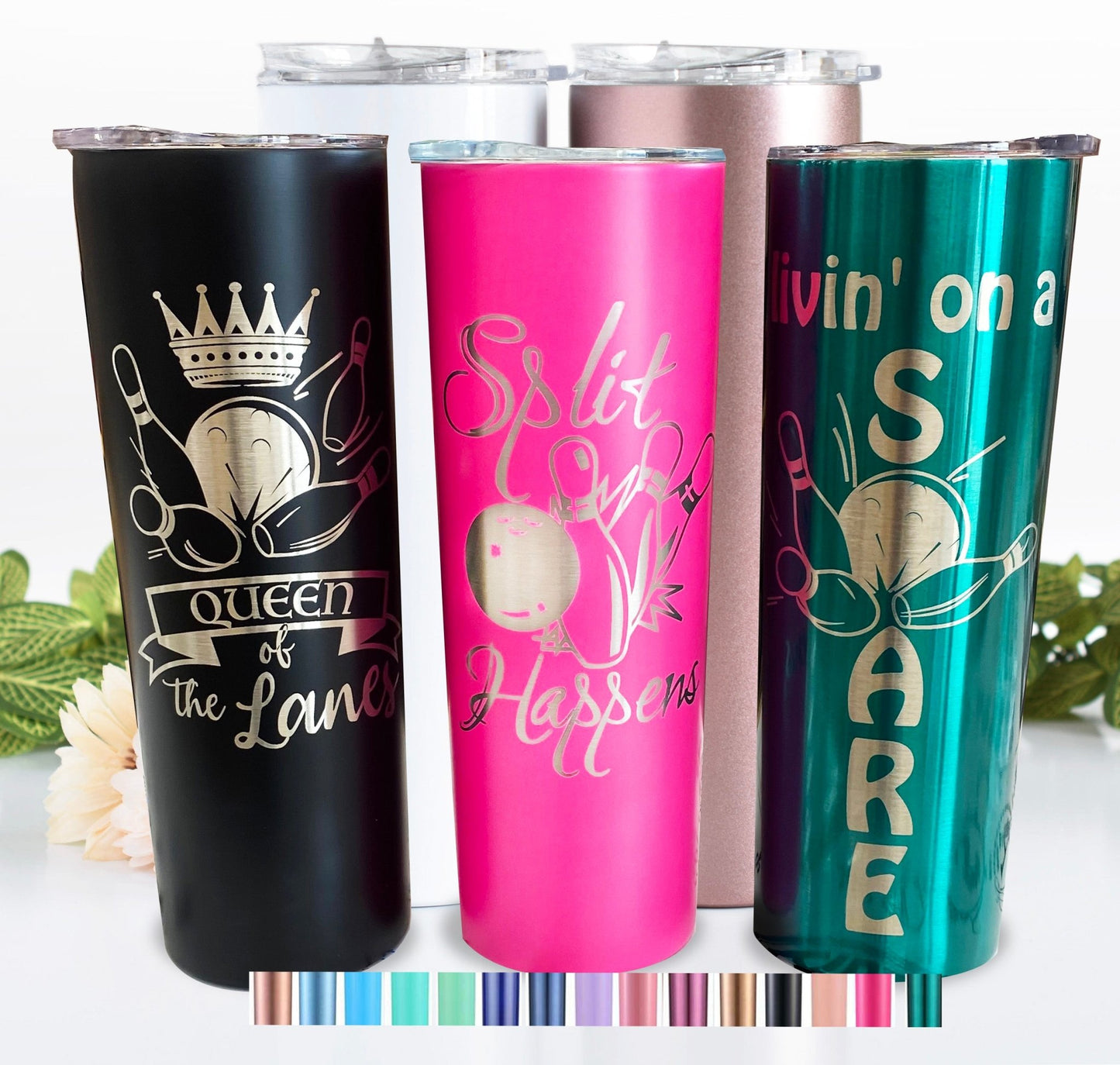 Bowling Lovers Fans Gift Tumbler Skinny Coffee Cup Mug 20 oz