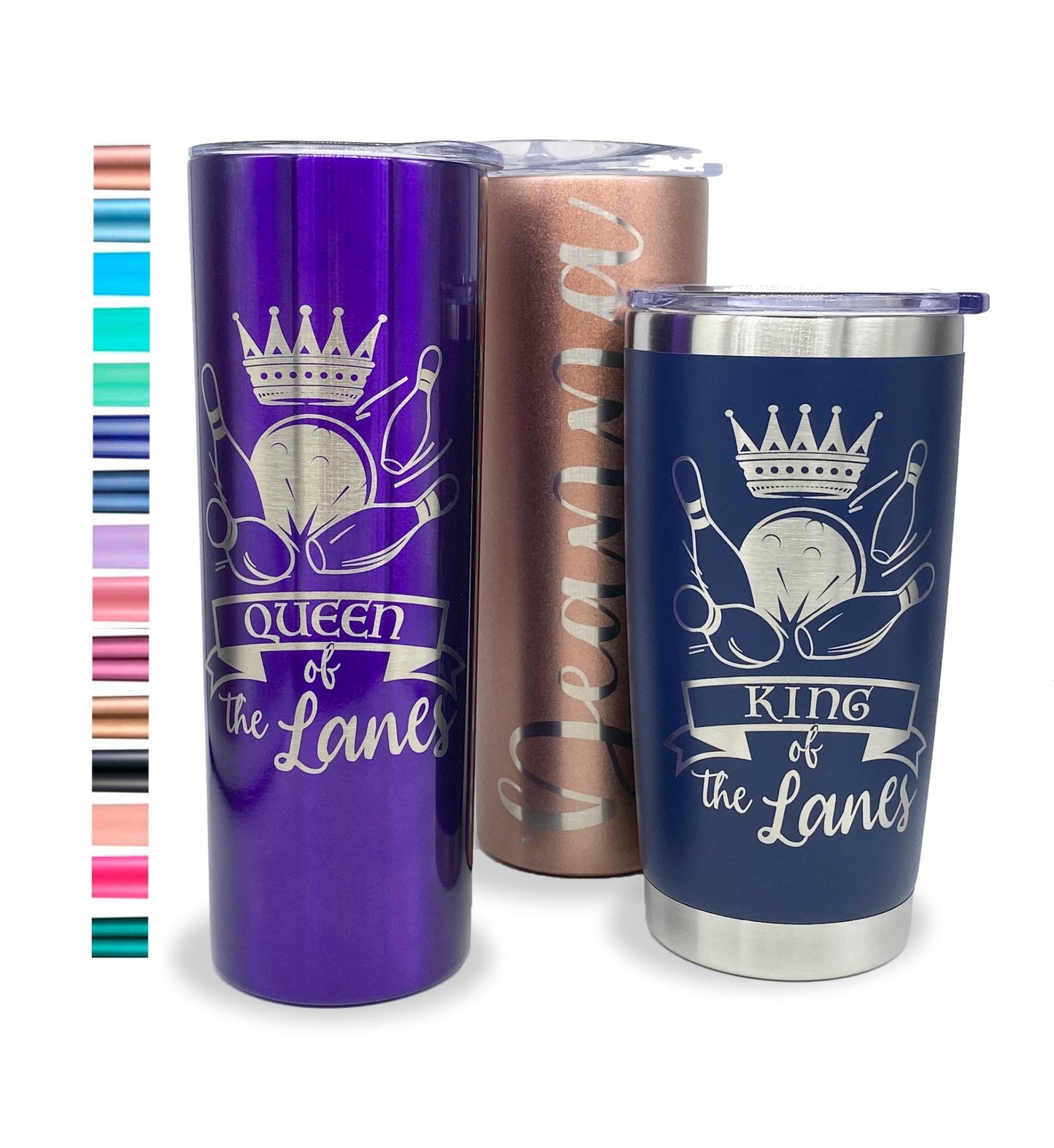 Bowling Lovers Fans Gift Tumbler Skinny Coffee Cup Mug 20 oz