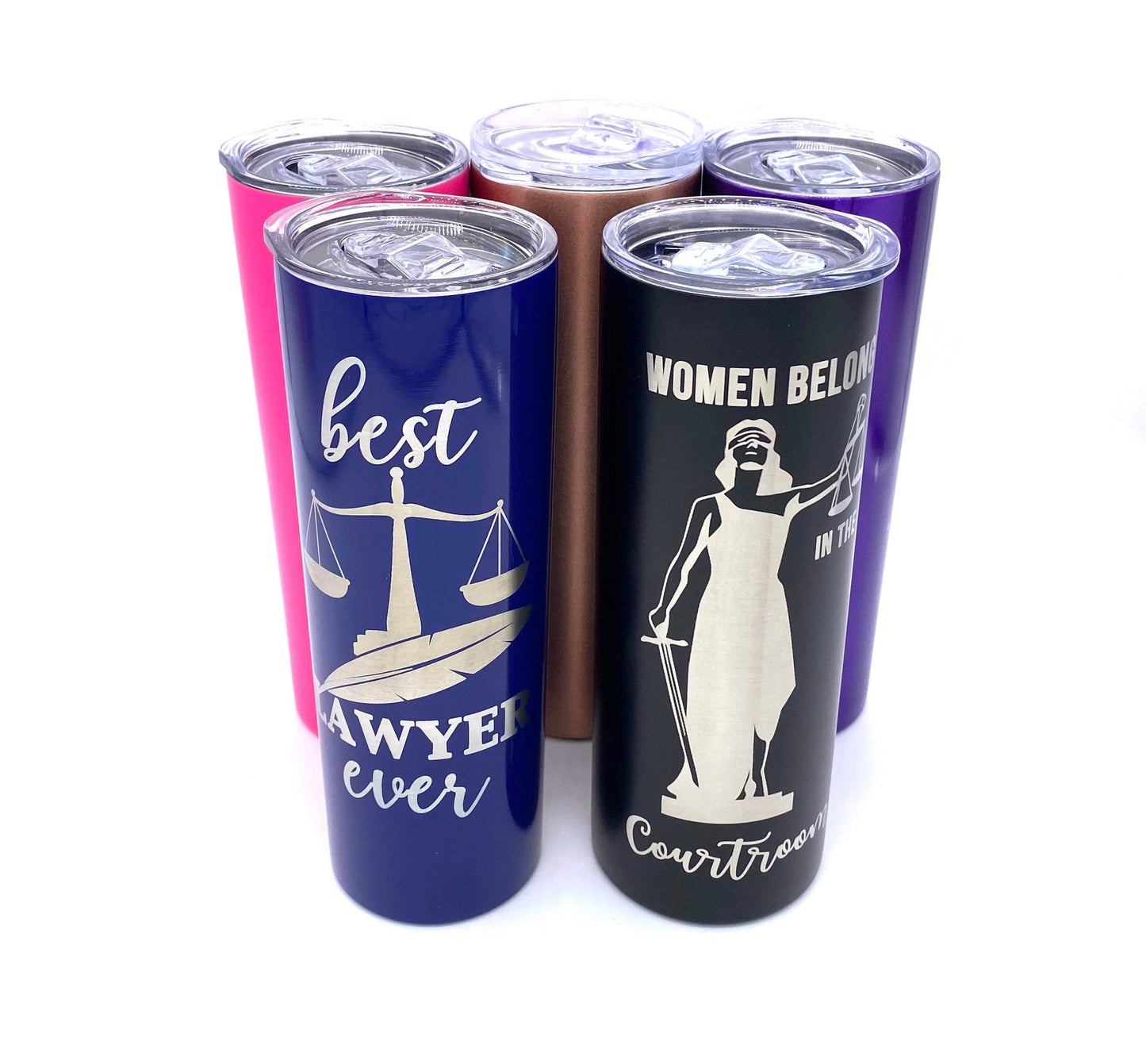Lawyer Attorney Gift Tumbler Woman Man Law School Graduation Gift Skinny Coffee Cup