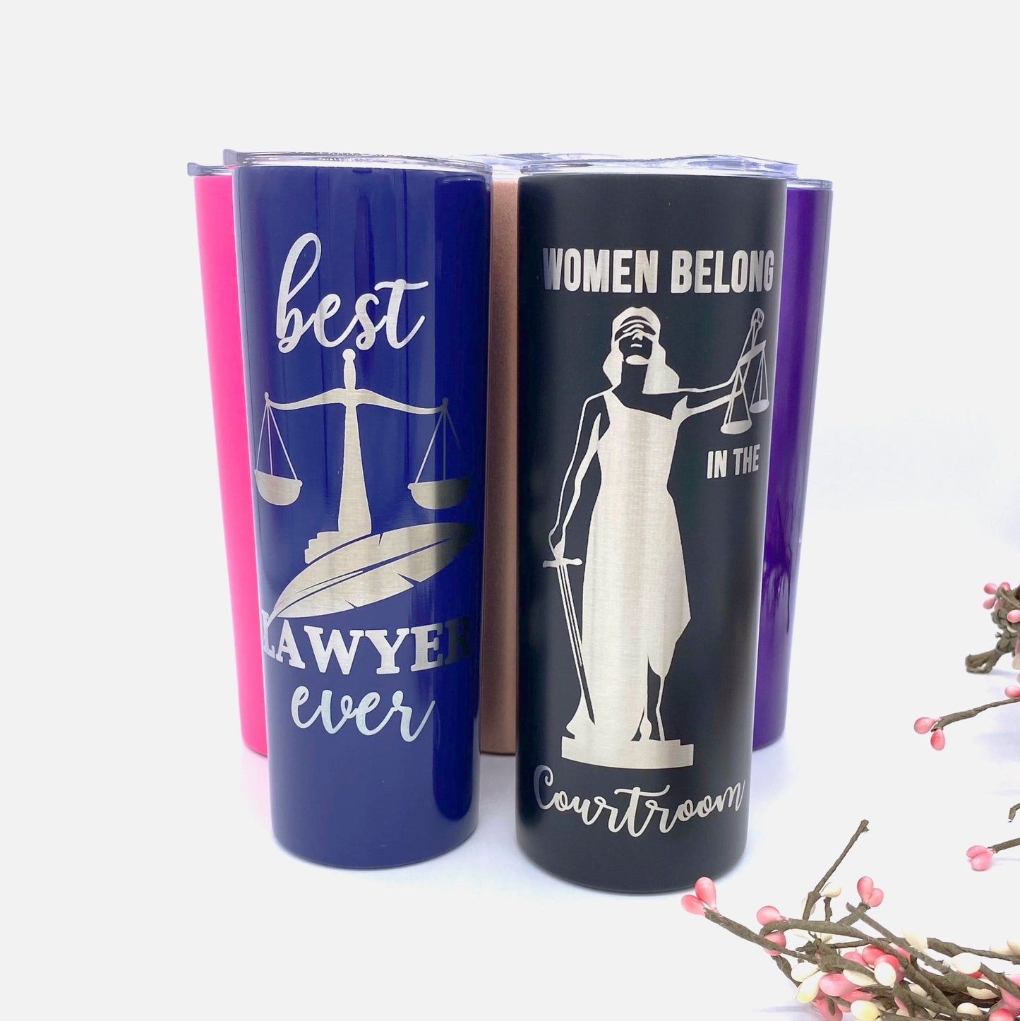 Lawyer Attorney Gift Tumbler Woman Man Law School Graduation Gift Skinny Coffee Cup