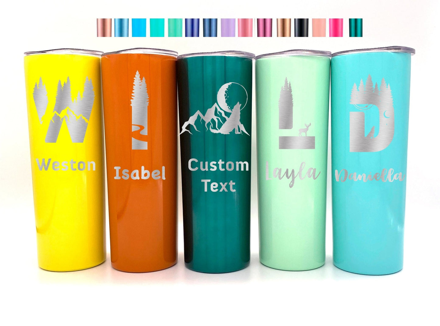 Personalised Camping Mountain Tumbler Wedding Bridesmaid Proposal Gifts Skinny Tumbler Cup