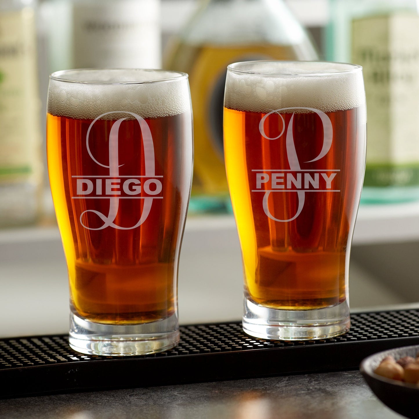 Personalized Beer Pub Glass 16 oz. Laser Engraved Groomsmen Gift, Pilsner Glass