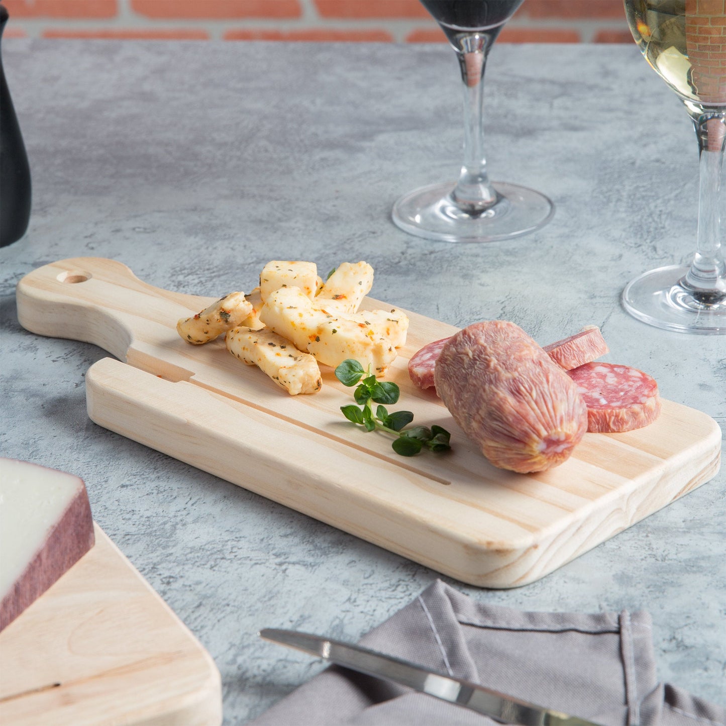 Personalized Engraved Wood Cutting Board with Handle Our Life Our Home