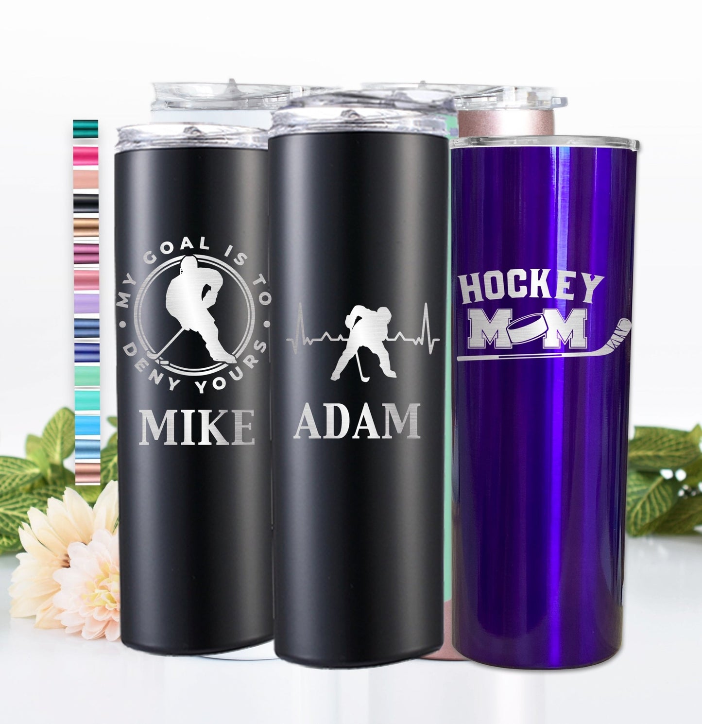 Personalized Hockey Gift Tumbler 20 oz Gift Stainless Steel Mug Hockey Mom Dad Gift