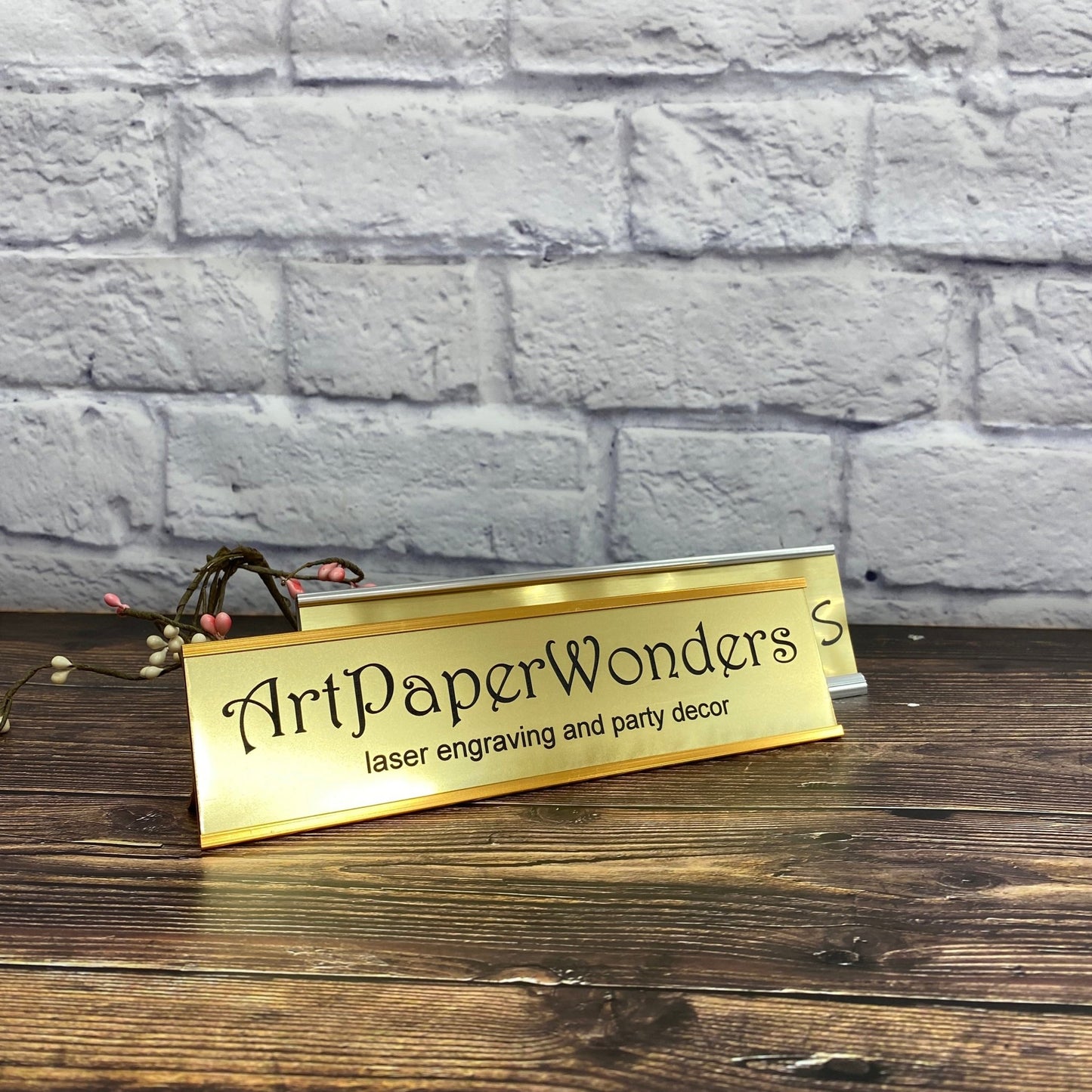 Personalized Office Name Plate Desktop Holder Business Desk Sign
