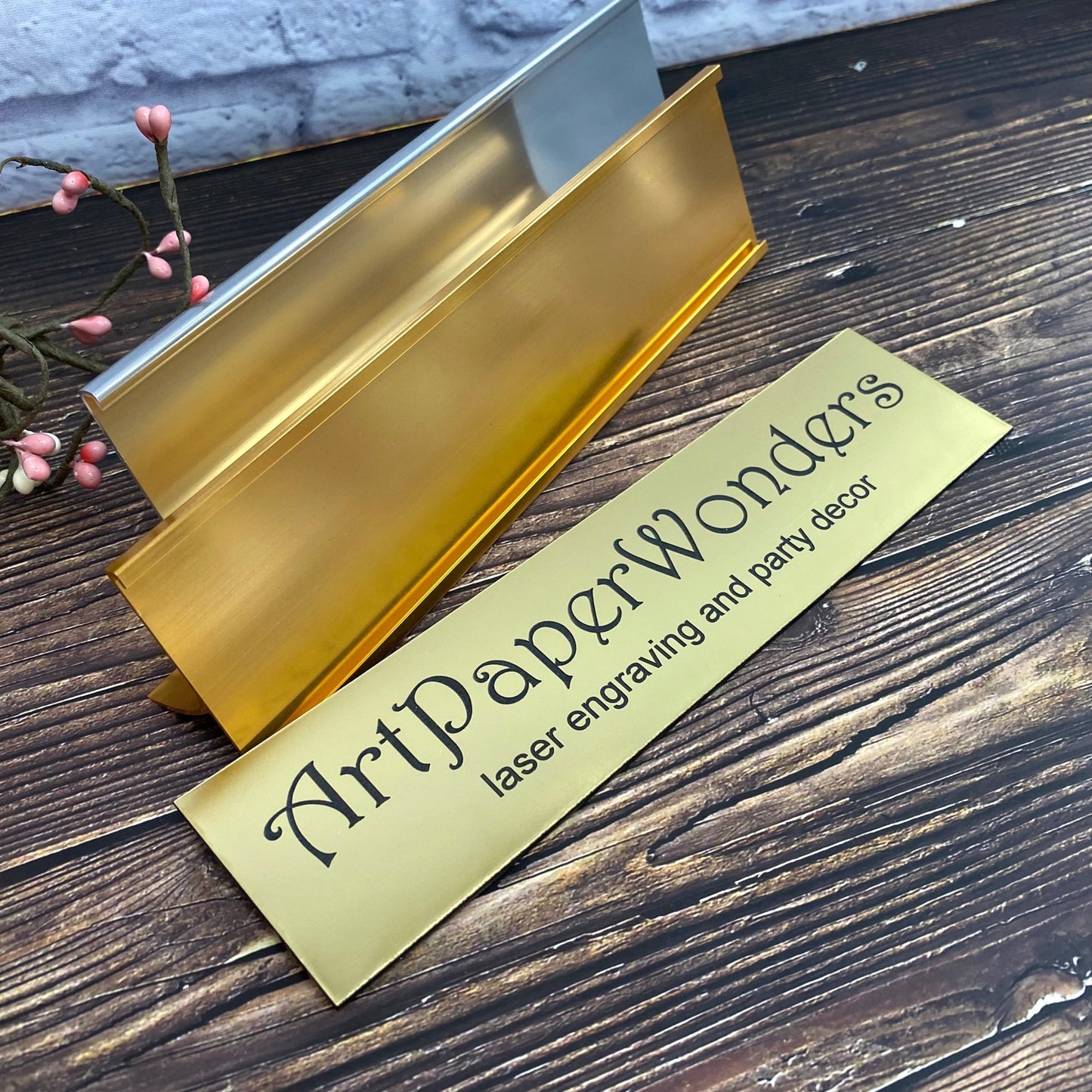 Personalized Office Name Plate Desktop Holder Business Desk Sign