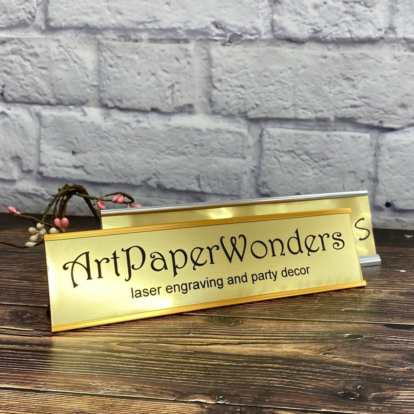 Personalized Office Name Plate Desktop Holder Business Desk Sign