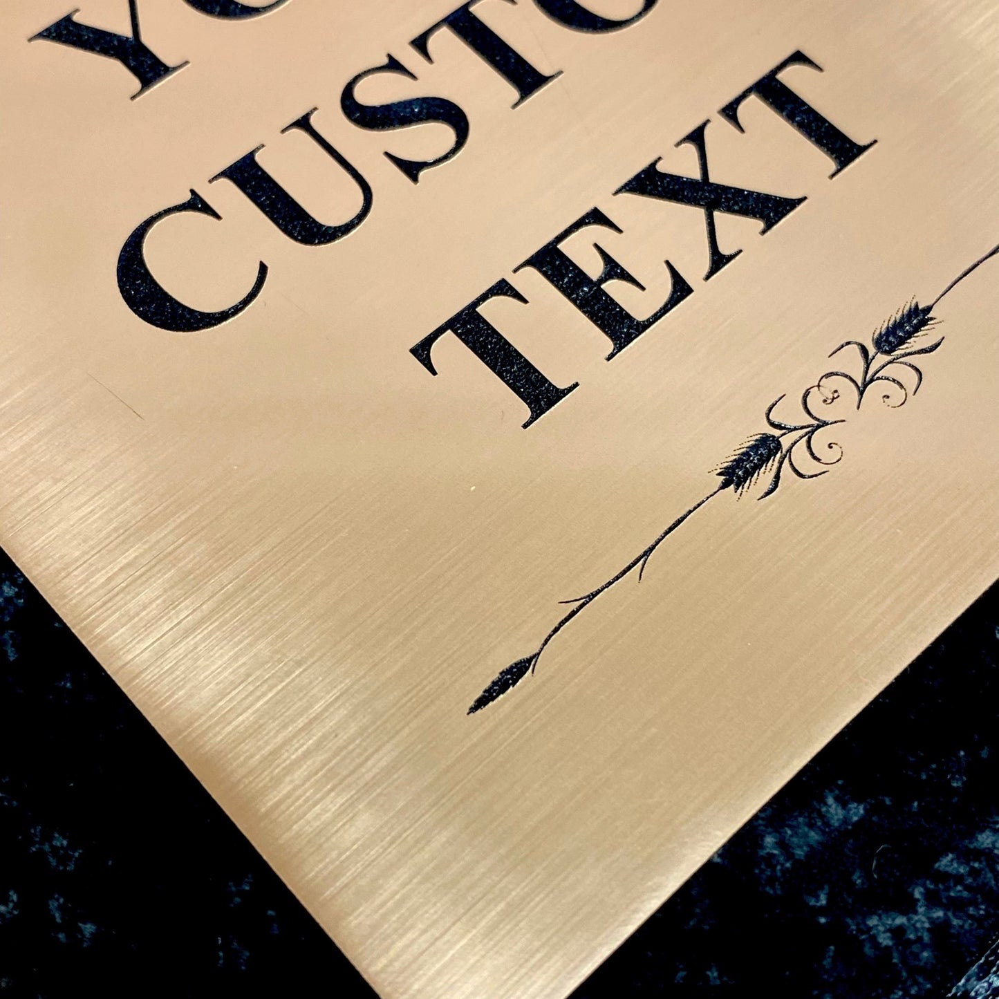 Personalized Plaque Engraved Custom Award Black Marble Finish Gold Silver Plaque