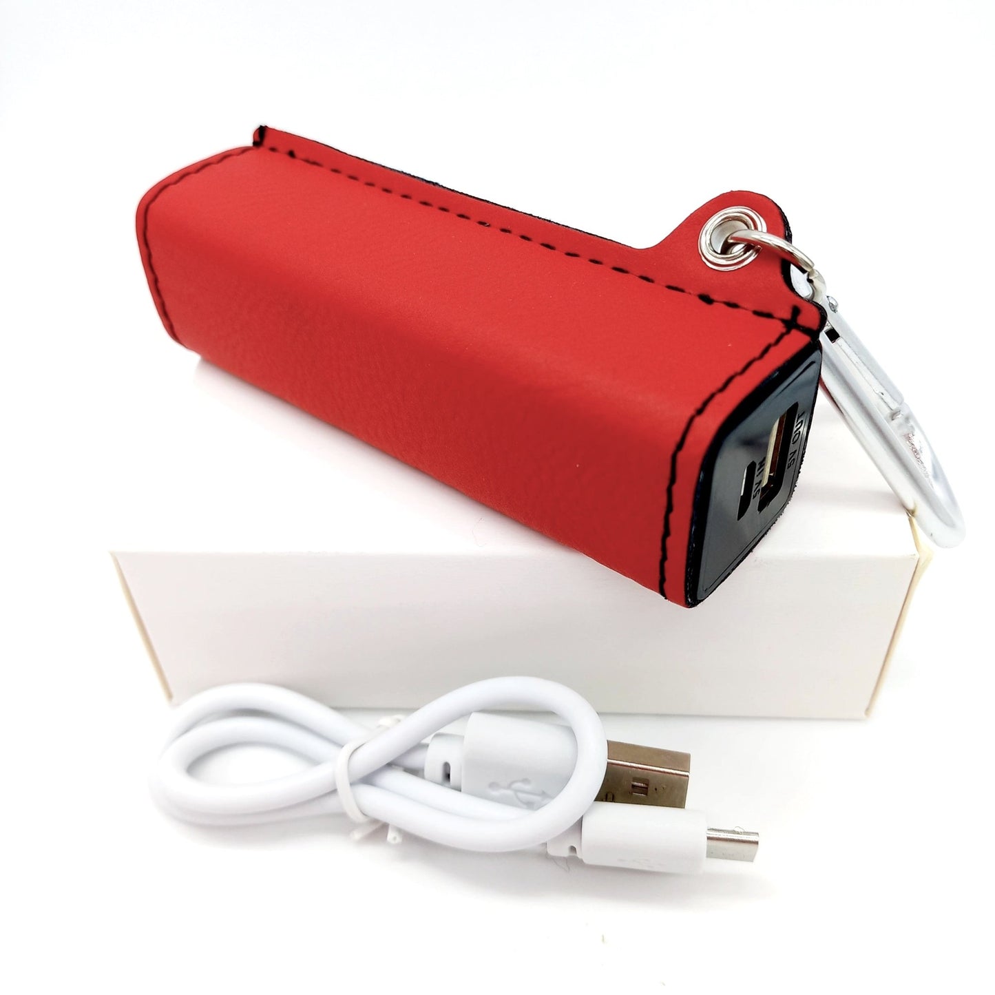 Personalized Power Bank Custom Logo Name USB Cord Laser Engraved Gift