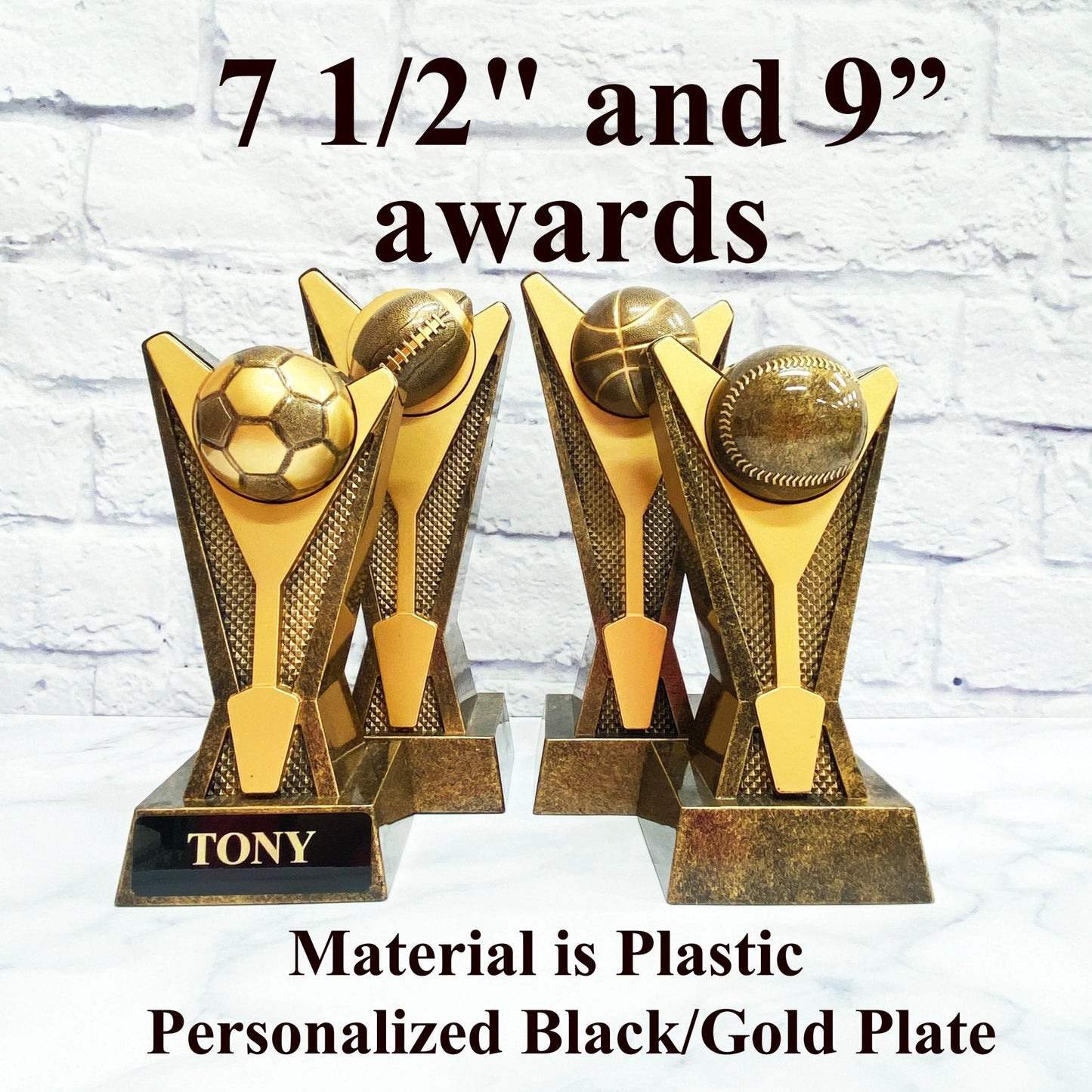 Personalized Trophy Rock Star Resin Football Baseball/Softball Soccer Basketball