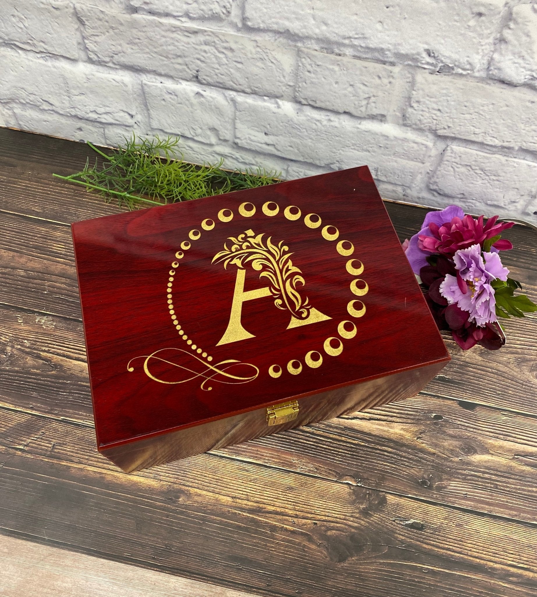 Personalized Whiskey Glasses Set Wood Box Rosewood Color Stainless Steel Ice Cube