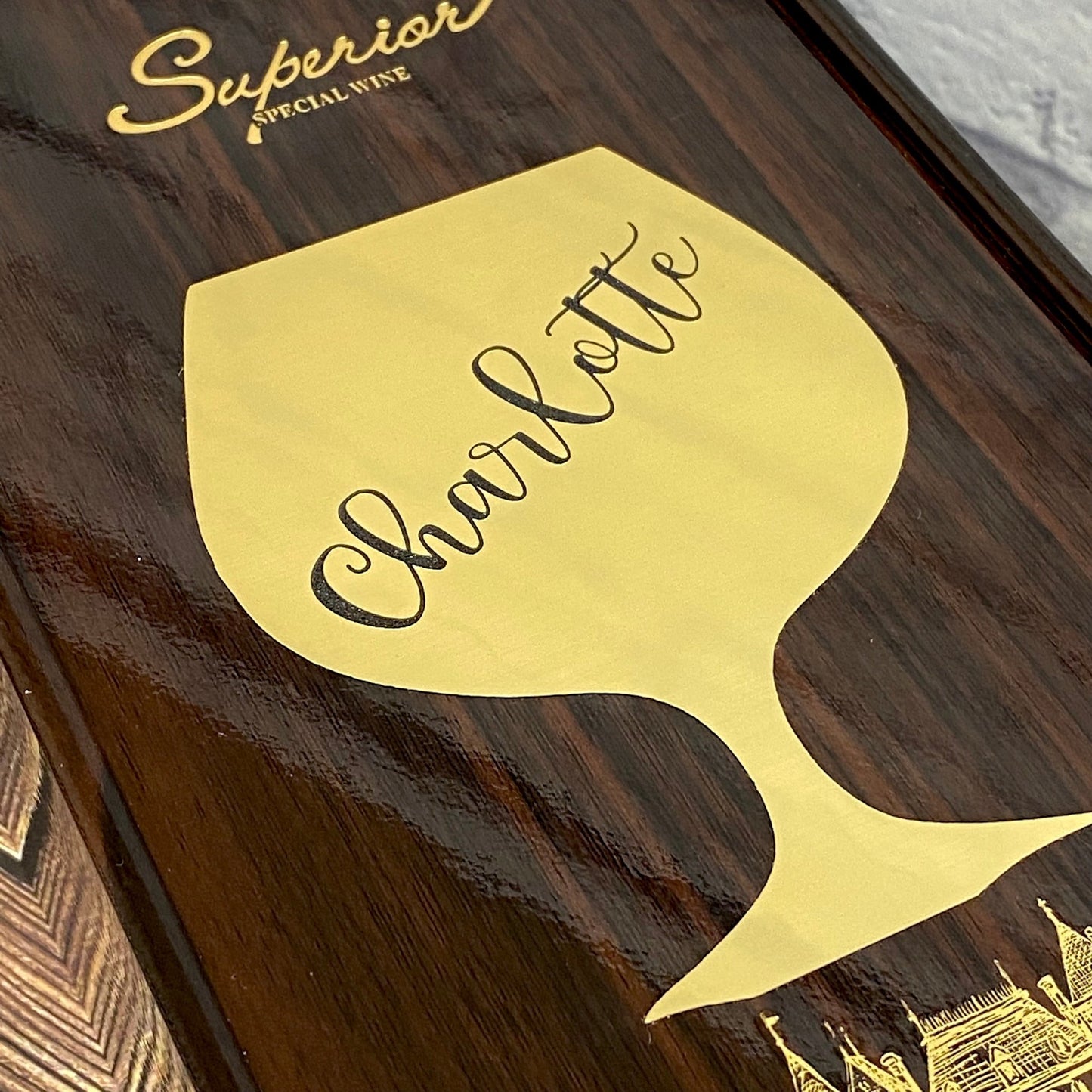 Personalized Wine Box with Tools Glass Decoration Gift for Man Woman Wedding Birthday