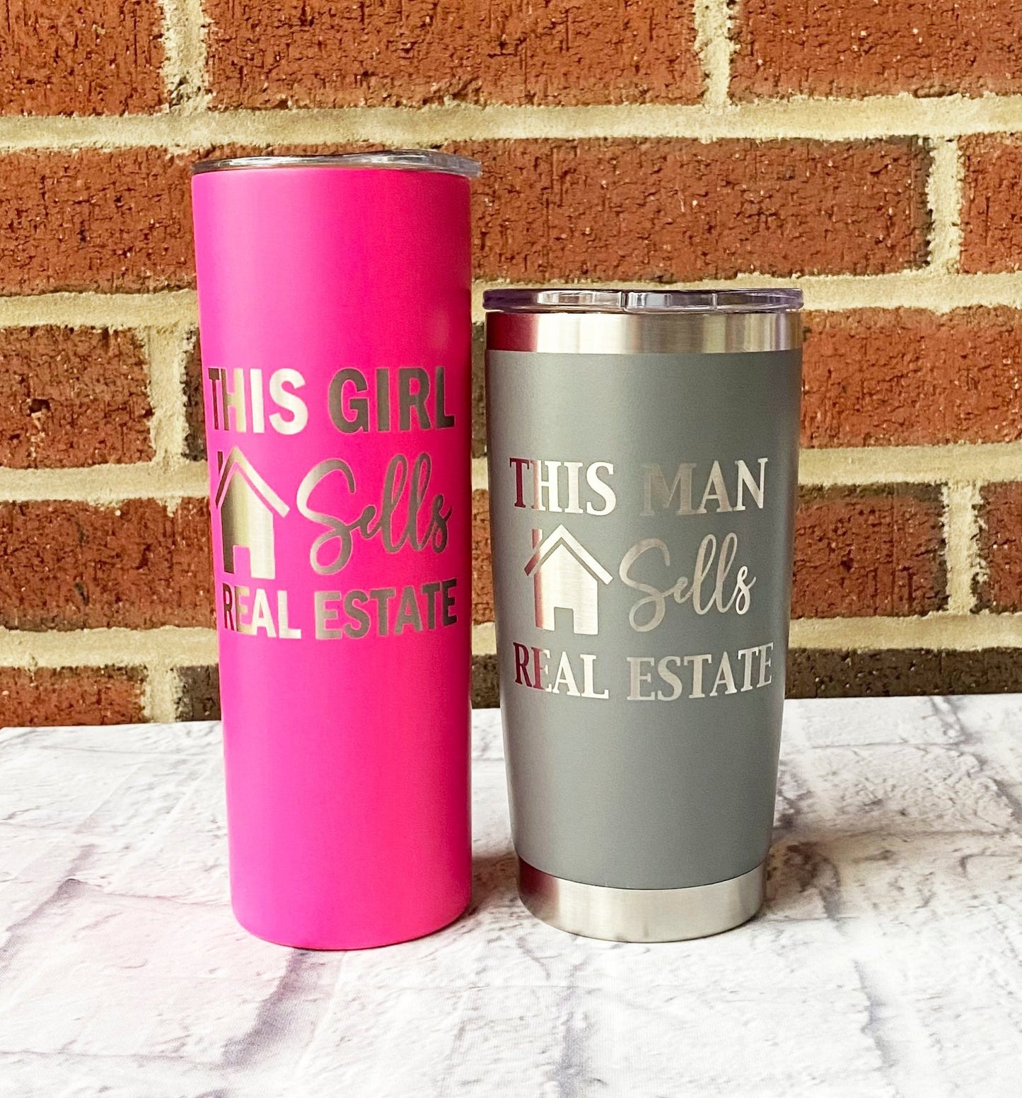 Realtor Gift Tumbler for Agent Real Estate Broker Sold Skinny Coffee Cup Mug 20 oz