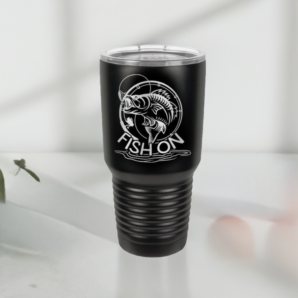 30 oz Fishing Lovers Travel Tumbler Gift Laser Engraved Cup