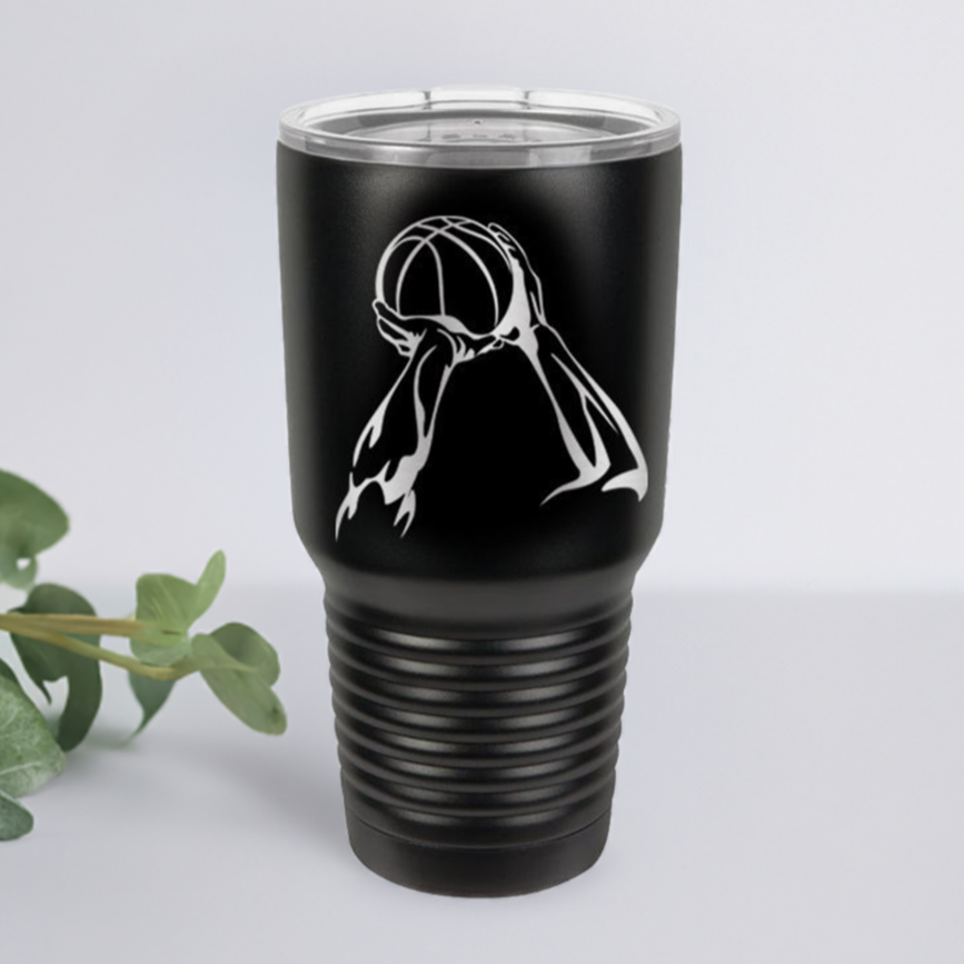 travel tumbler for basketball lovers, 30 oz