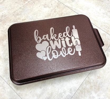 Custom Cake Pan with Lid Laser Engraved Personalized Kitchen Gift for Grandmother Mother Sister Daughter Son