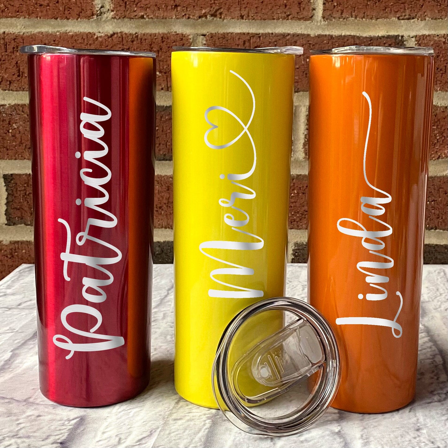 Fall Wedding Personalized Tumbler Cup Custom Gift Bridesmaid Skinny Coffee Mug