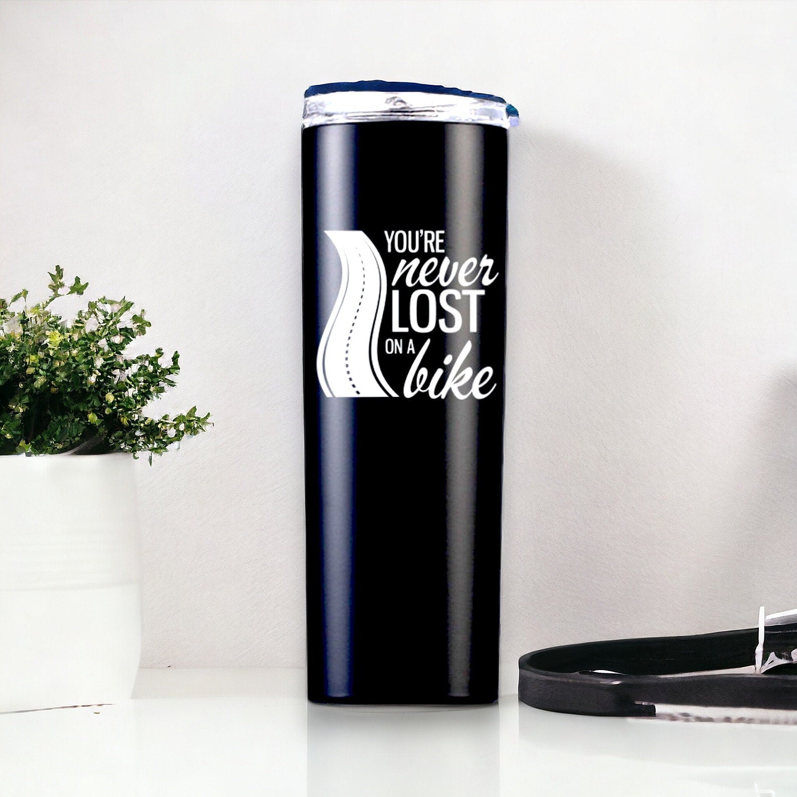 Biker Travel Cup Tumbler, Bike Lover Gift, Motorcycle Gifts For Men Dad Boyfriend, Road Coffee Tumbler Water Mug Cup