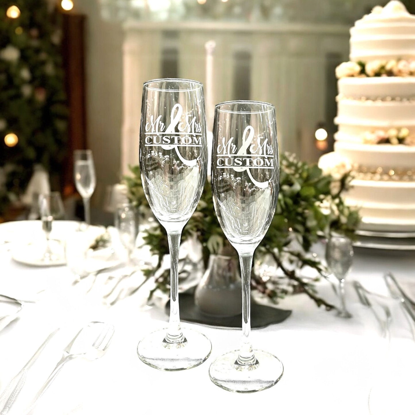 Mr & Mrs wedding bride groom glasses