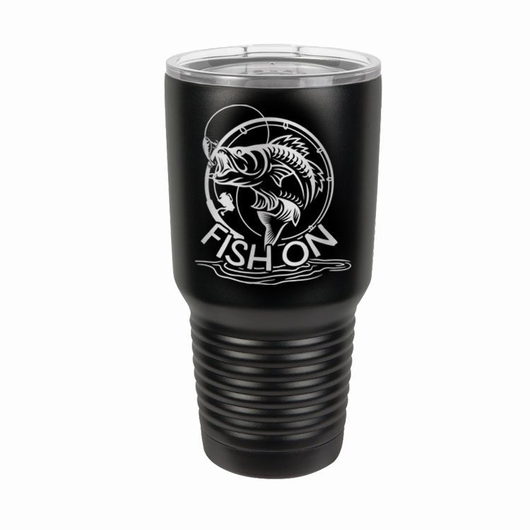 30 oz Fishing Lovers Tumbler Gift Laser Engraved Travel Cup