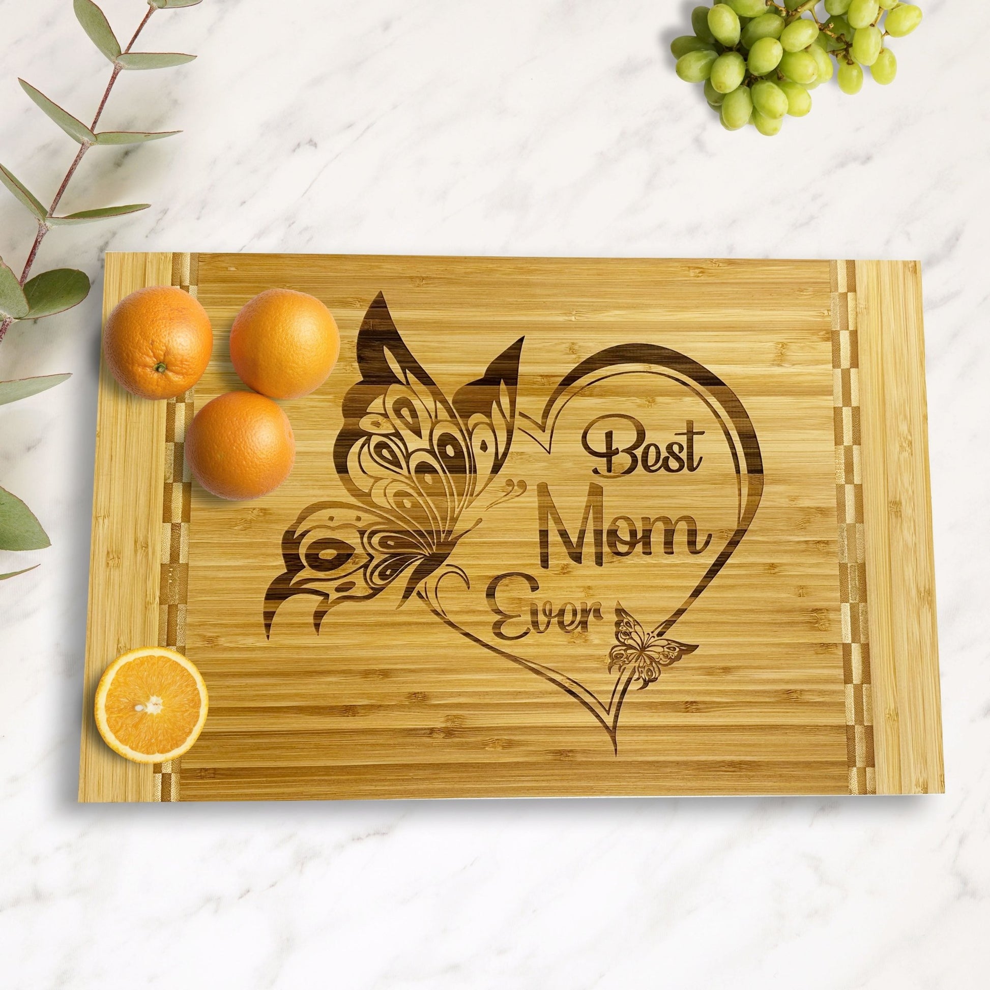 Best Mom Wood Cutting Board Laser Engraved Gift