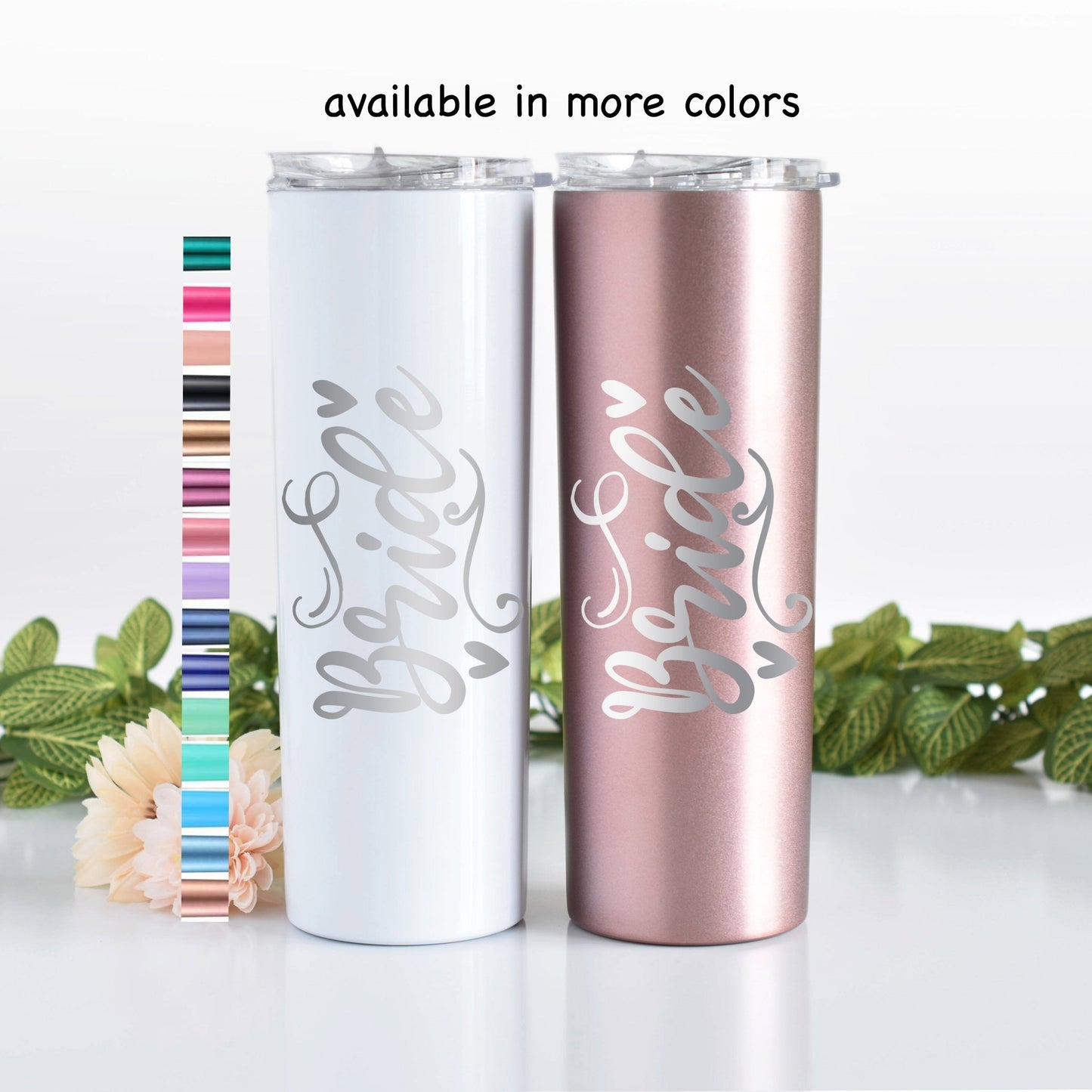 Bride Tumbler Gift Wedding Personalized Name Tumbler, 20oz Skinny Tumbler