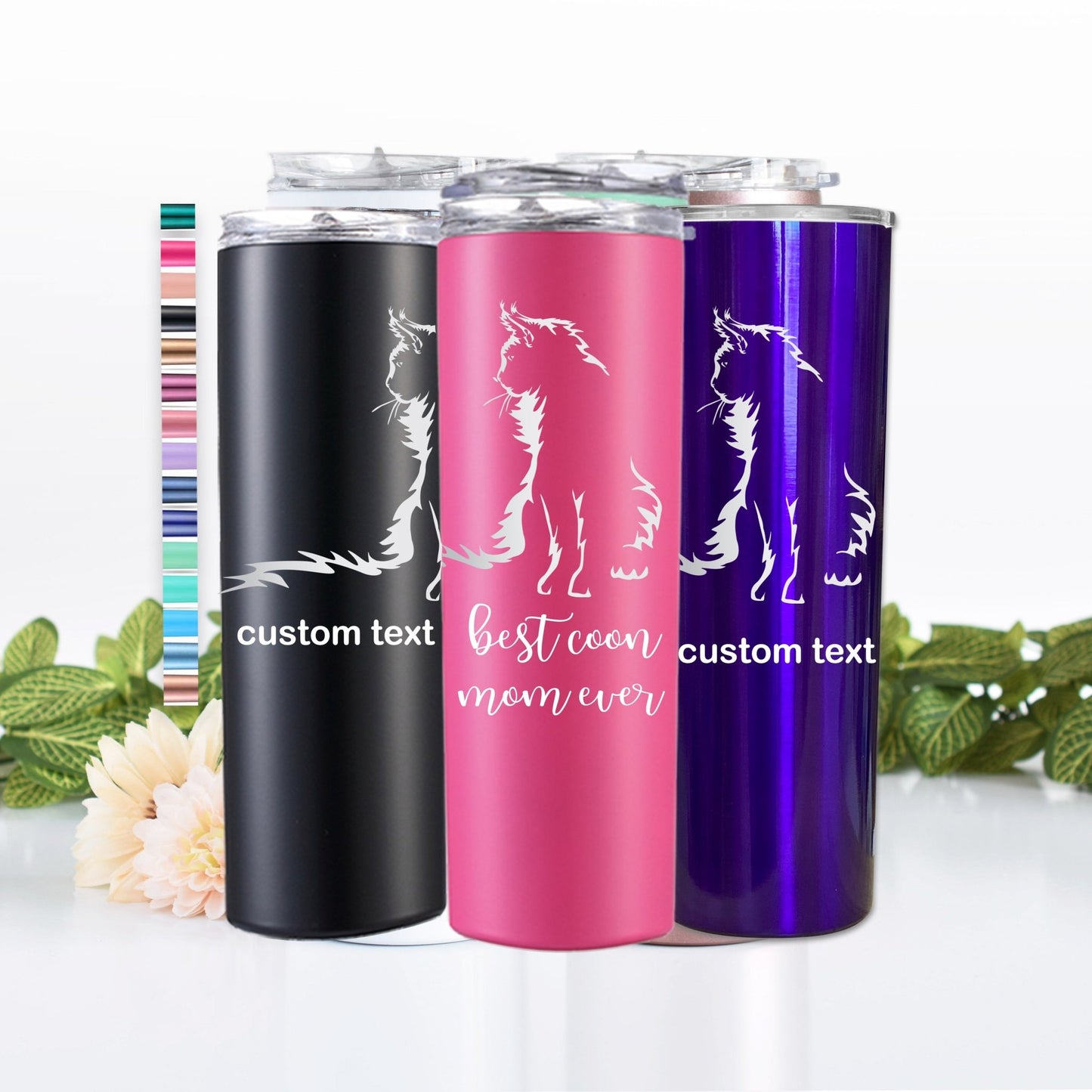 Cat Mom Tumbler Maine Coon Cup Skinny Tumbler Gift for Her