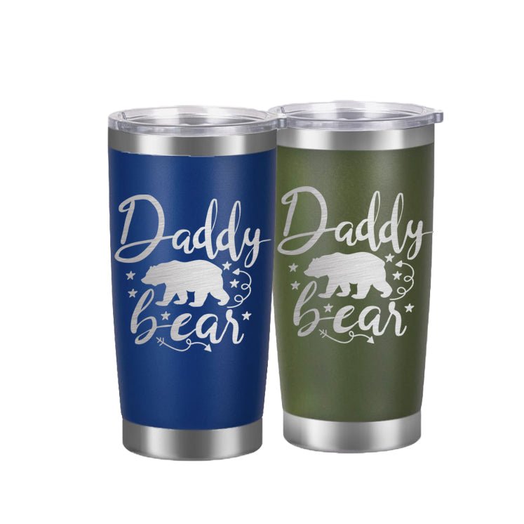 Daddy Bear Tumbler Gift for Dad Birthday Coffee Tea Cup Mug