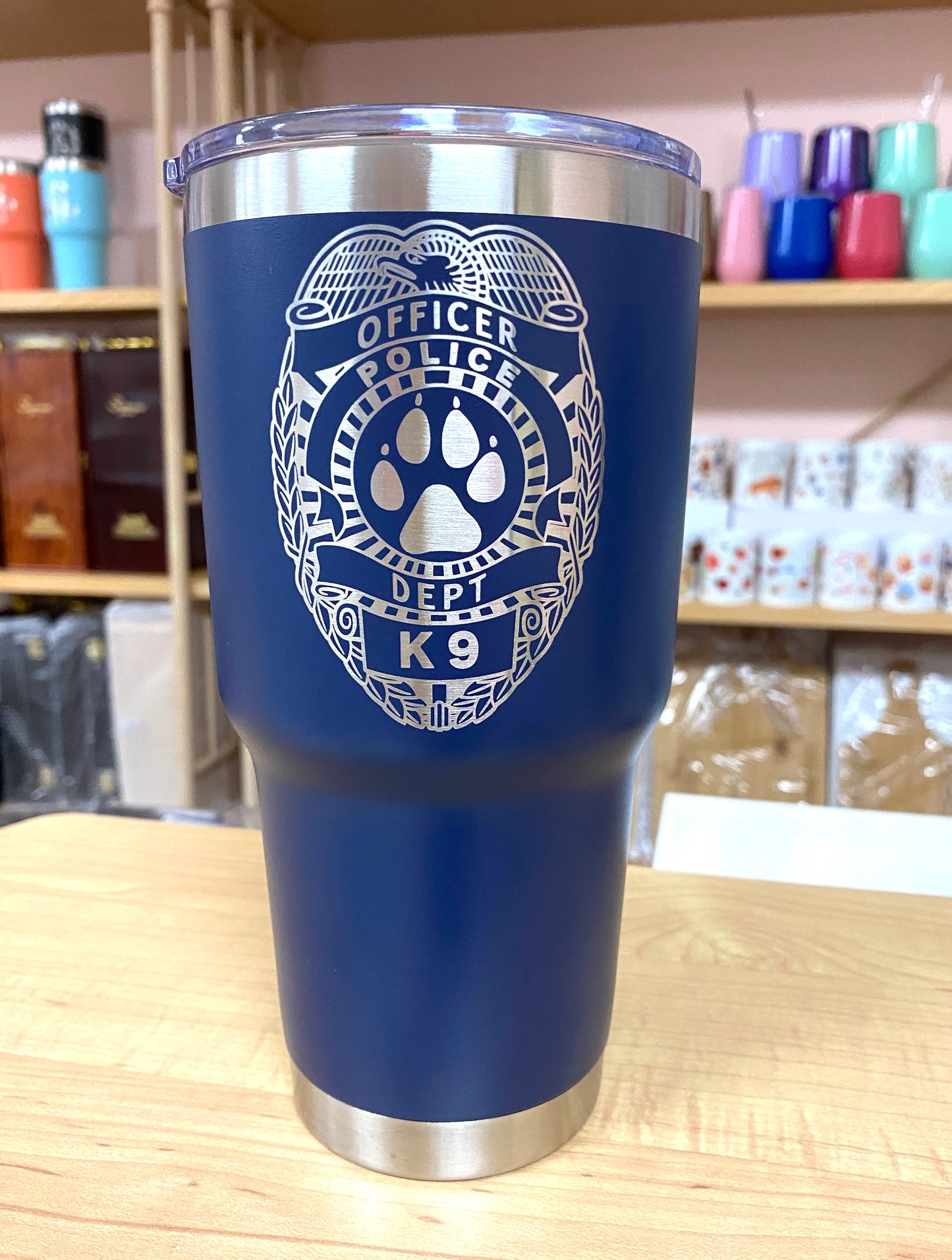 K 9 Dog Police Officer Tumbler Gift Laser Engraved