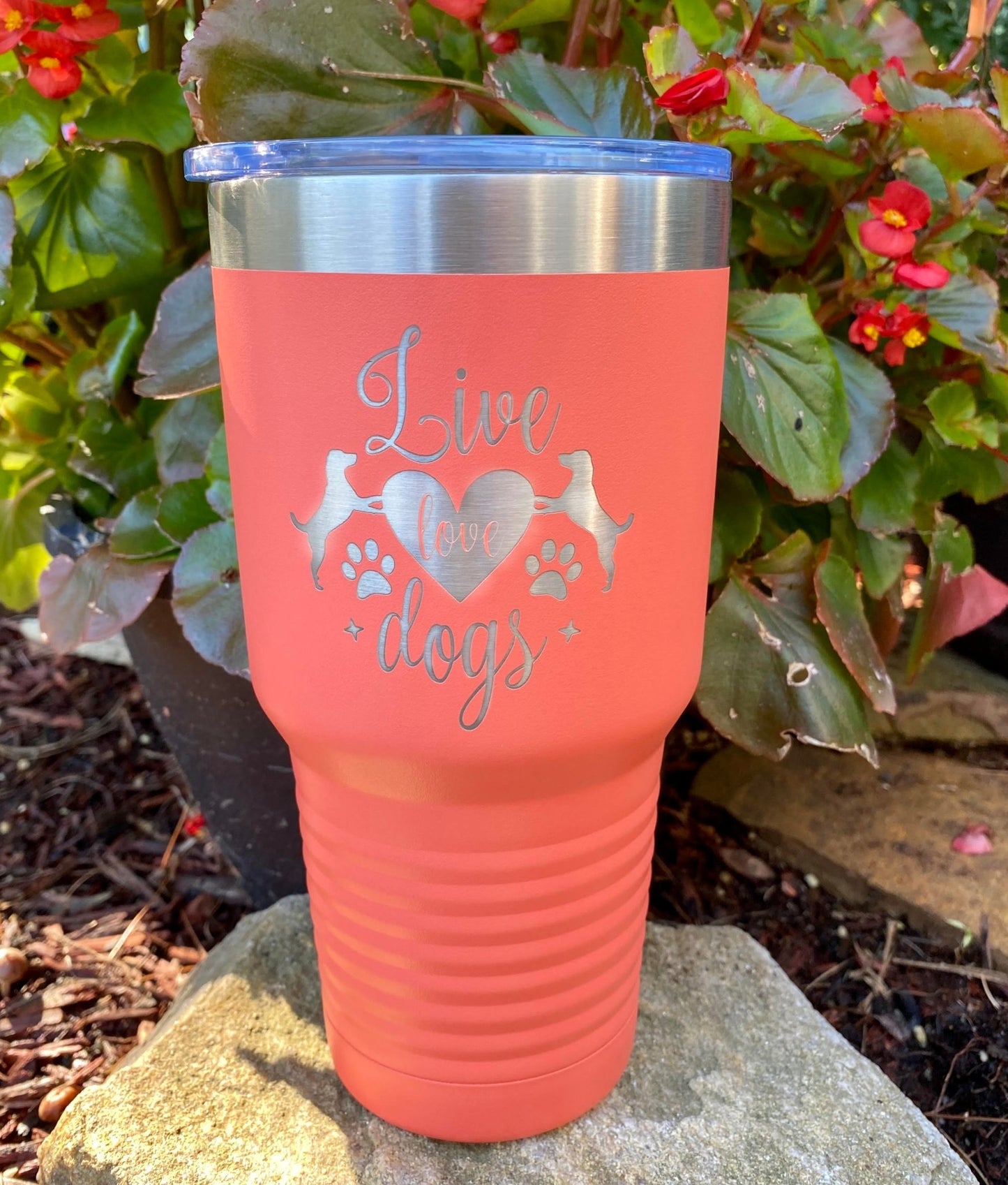 Dog Lovers Tumbler Pappy Mom Gift Peach Mug Coffee Tumbler