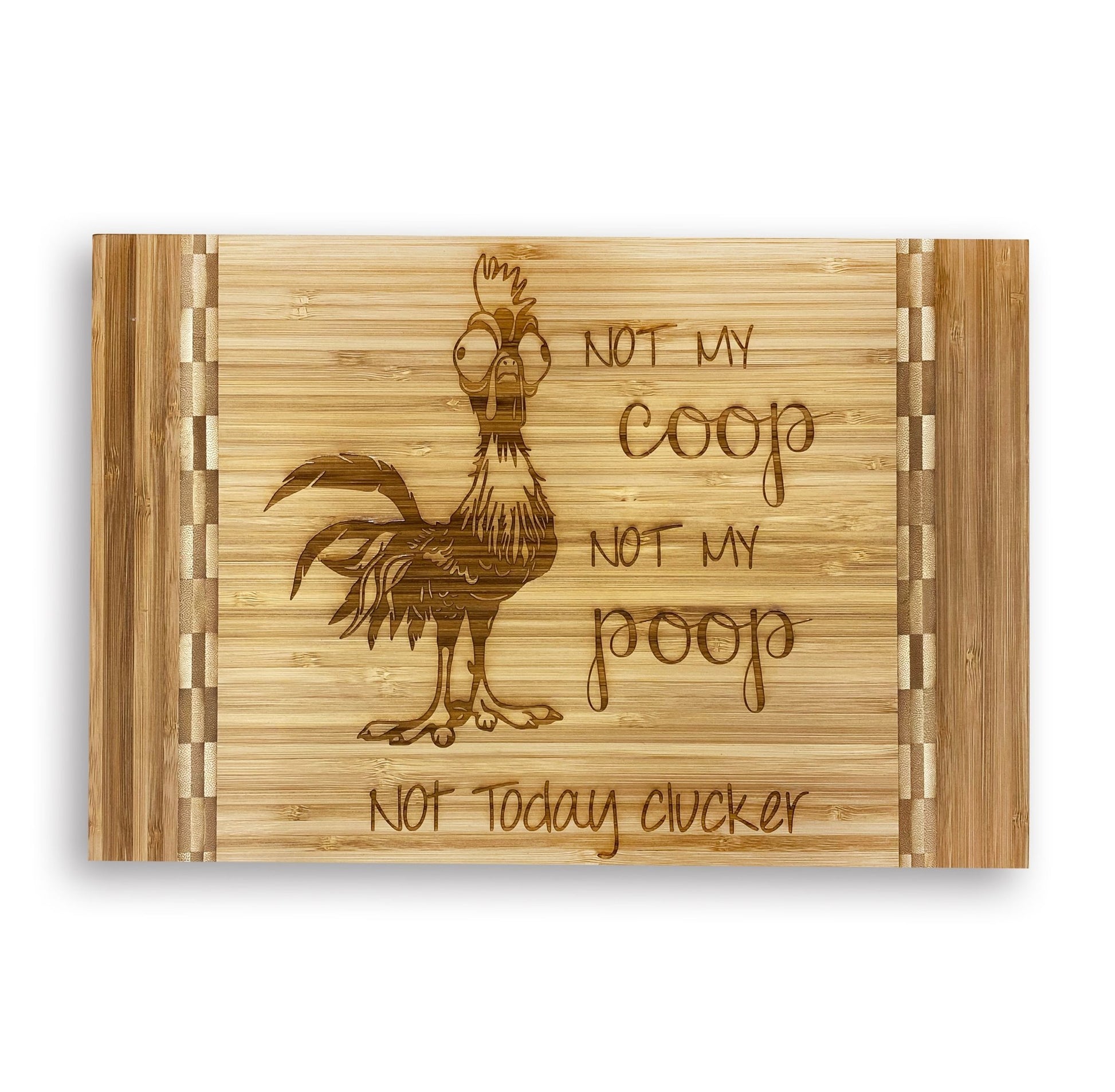 Funny Chicken Cut Board Bamboo Kitchen Decor Gift for Woman Mom Grandma