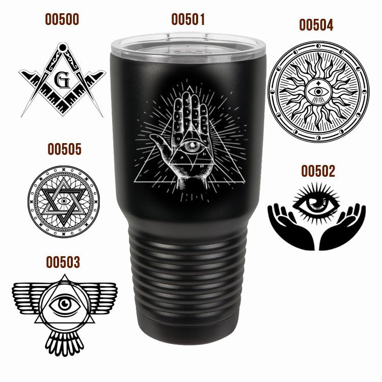 Masonic Square and Compasses Tumbler Gift Laser Engraved Coffee Cup